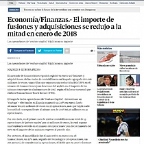 El importe de fusiones y adquisiciones se redujo a la mitad en enero de 2018